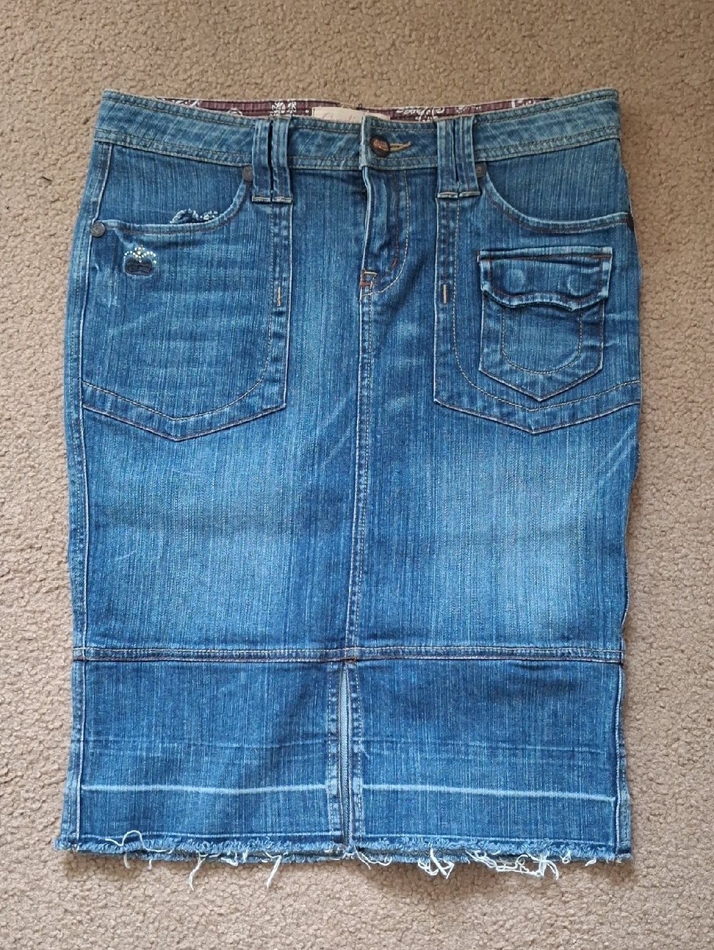Candie's Women’s Blue Denim Pencil Skirt - Classic Mid Wash